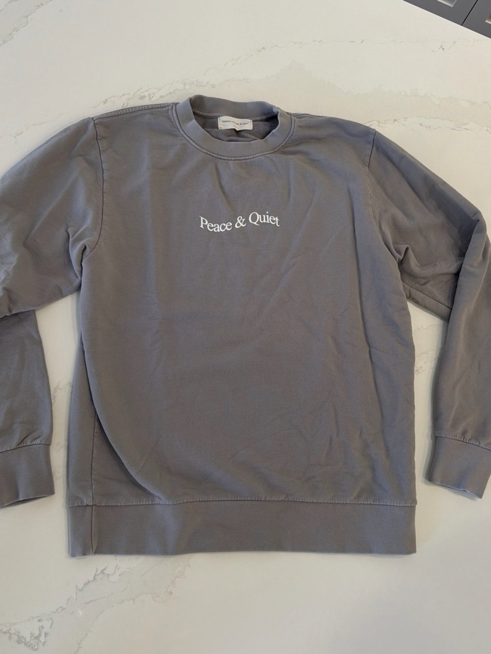Museum of Peace & Quiet Gray Wordmark Crewneck Sweatshirt